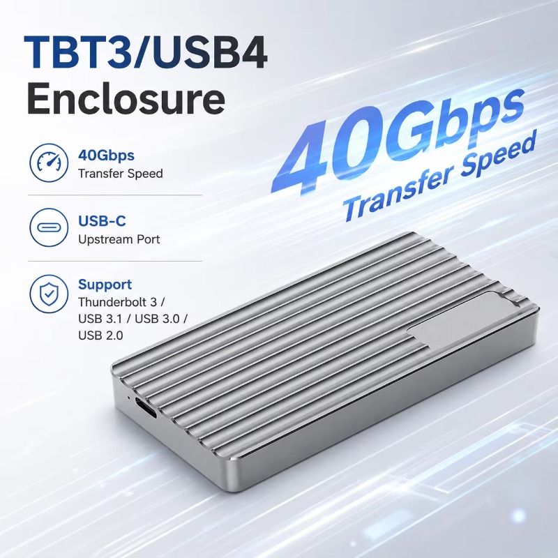 Usb4 40Gbps External Ssd 8Tb - Casing SSD M.2 NVMe Aluminium USB-C