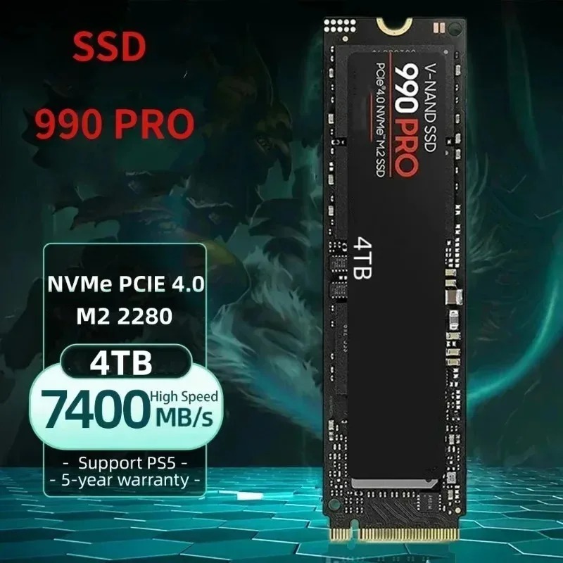 SSD Asli 990 PRO – 512GB/1TB/2 - Pcie 4.0 4Tb 2280 Ssd 7450Mbps ulasan dan harga